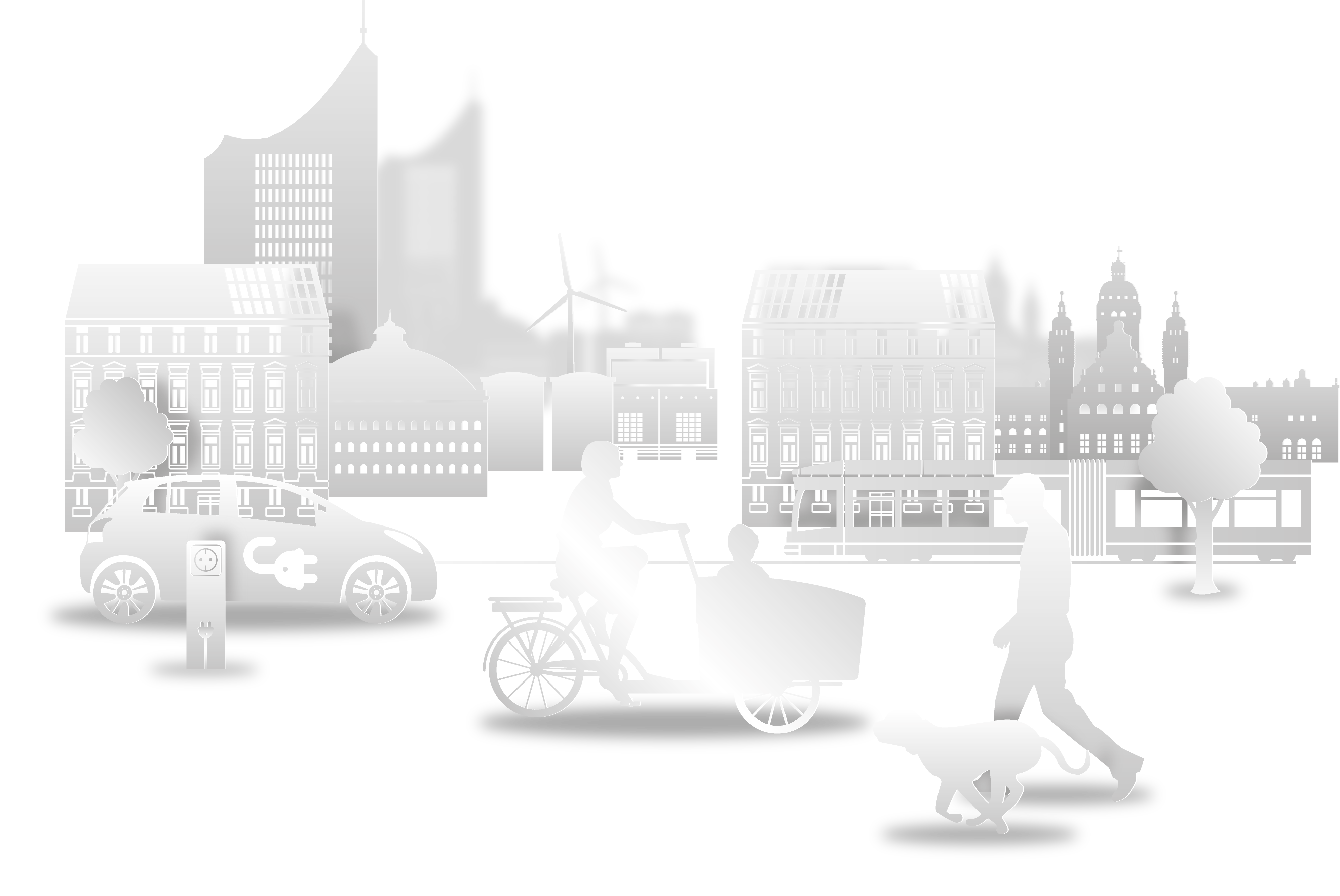Grafik Leipzig Skyline