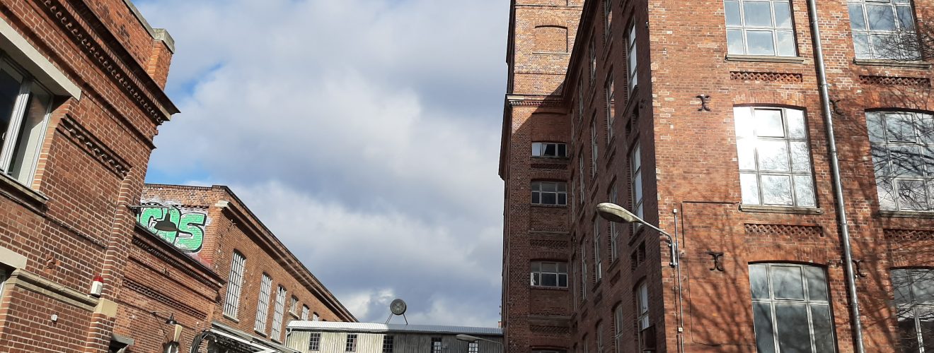 Foto von den Gebäuden der Baumwollspinnerei